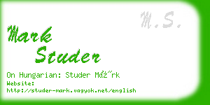 mark studer business card